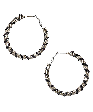 Blu Bijoux Black and Silver Twist Earrings