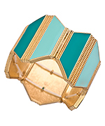 Blu Bijoux Gold and Turquoise Wide Octagonal Bangle Bracelet