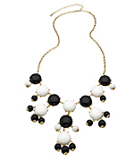 Blu Bijoux Gold Black and White Bubble Bib Necklace