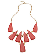 Blu Bijoux Gold and Coral Triangle Bib Necklace