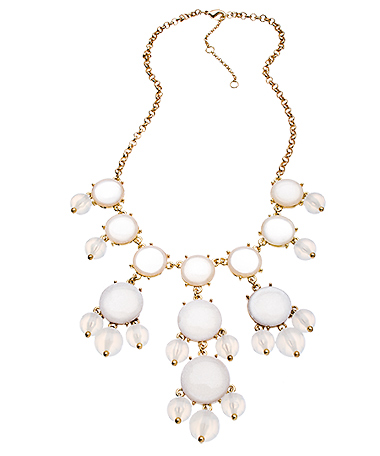 Blu Bijoux Gold and Ivory Cabochon Bib Necklace