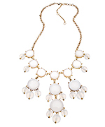 Blu Bijoux Gold and Ivory Cabochon Bib Necklace