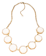 Blu Bijoux Gold and Ivory Octagon Necklace