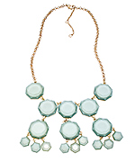 Blu Bijoux Gold and Mint Octagon Bib Necklace