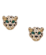 Blu Bijoux Emerald Crystal Tigerhead Stud Earrings