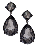 Blu Bijoux Smoke Crystal Teardrop Statement Earrings