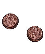 Blu Bijoux Round Pink Druzy Earrings