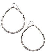 Blu Bijoux Silver Bead Crystal Teardrop Earrings