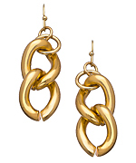 Blu Bijoux Double Gold Link Earrings