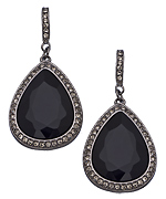 Blu Bijoux Large Onyx Crystal Teardrop Earrings
