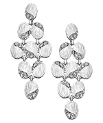 Blu Bijoux Silver Crystal Chandelier Earrings