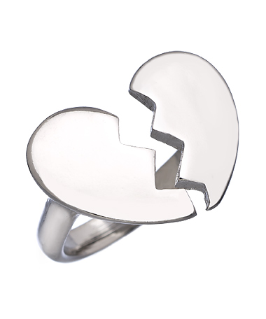 Blu Bijoux Silver Broken Heart Ring