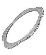 Blu Bijoux Silver Crystal Flat Floral Bangle