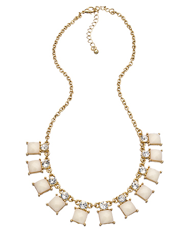 Blu Bijoux White Geometric Mini Bib Necklace