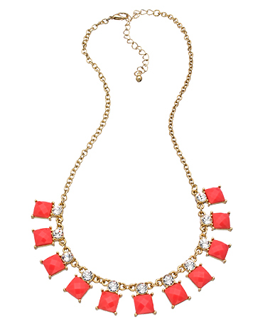 Blu Bijoux Coral Geometric Mini Bib Necklace