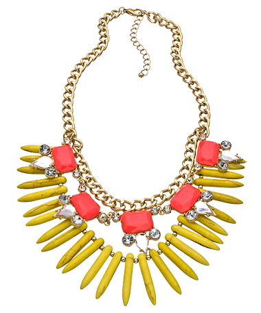 Blu Bijoux Yellow Spike Bib Necklace