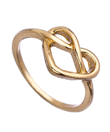 Blu Bijoux Gold Ribbon Heart Ring