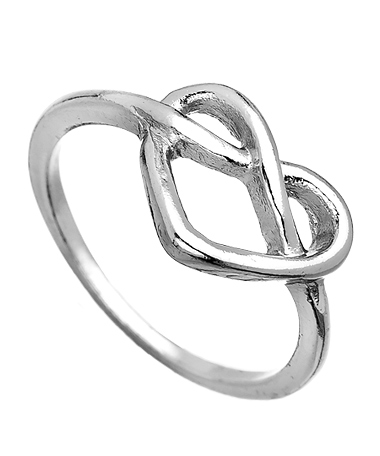 Blu Bijoux Silver Ribbon Heart Ring