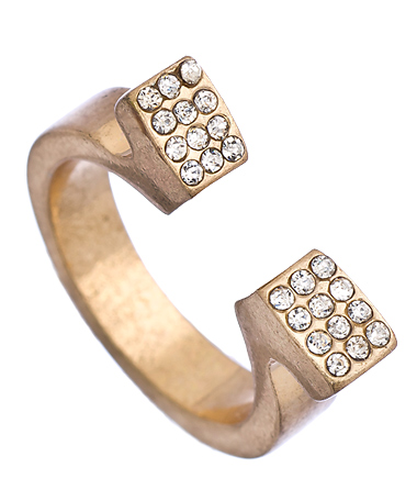 Blu Bijoux Gold Open Pave Crystal Ring