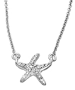 Blu Bijoux Silver Crystal Starfish Necklace