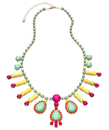 Blu Bijoux Muted Neon Bib Necklace