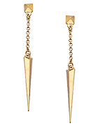 Blu Bijoux Gold Chain and Spike Earrings