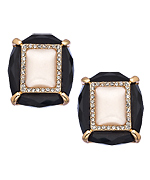 Blu Bijoux Round Tuxedo Earrings