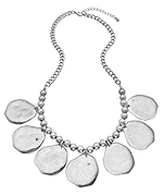 Blu Bijoux Silver Coin Bib Necklace