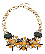 Blu Bijoux Caramel Pear Multi Color Collar Necklace