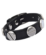 Blu Bijoux Black Silver Button Bracelet