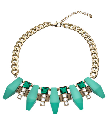 Blu Bijoux Emerald Geometric Bib Necklace