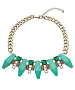 Blu Bijoux Emerald Geometric Bib Necklace