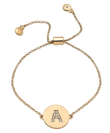 Blu Bijoux Gold Vermeil and Austrian Crystal Initial Pendant Bracelet