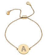 Blu Bijoux Gold Vermeil and Austrian Crystal Initial Pendant Bracelet