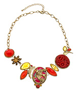 Blu Bijoux Red Fantasy Garden Necklace