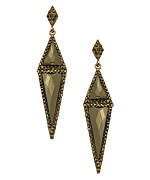 Blu Bijoux Gold Metallic Diamond Shaped Earrings