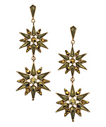 Blu Bijoux Pyrite Double Starburst Earrings