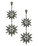 Blu Bijoux Silver Double Starburst Earrings