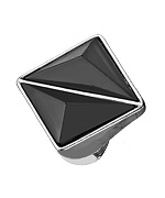Blu Bijoux Silver Double Pyramid Ring