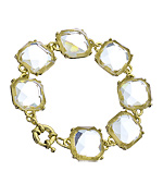 Blu Bijoux Gold Crystal Line Bracelet