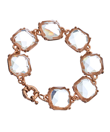 Blu Bijoux Rose Gold Crystal Line Bracelet