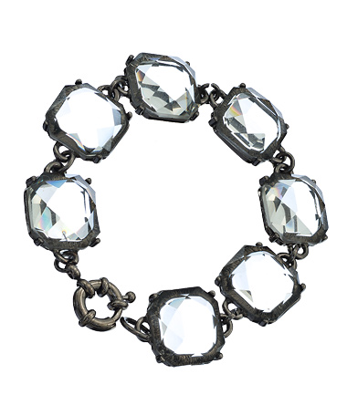 Blu Bijoux Gunmetal Crystal Line Bracelet