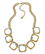 Blu Bijoux Gold Crystal Line Necklace