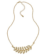 Blu Bijoux Crystal Leaf Pendant Necklace