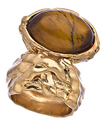 Blu Bijoux Gold and Tiger Eye Scarab Ring