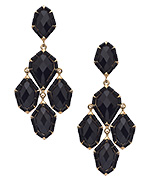 Blu Bijoux Gold and Onyx Chandelier Earrings