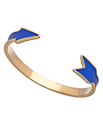 Blu Bijoux Gold and Blue Enamel Arrow Cuff Bracelet