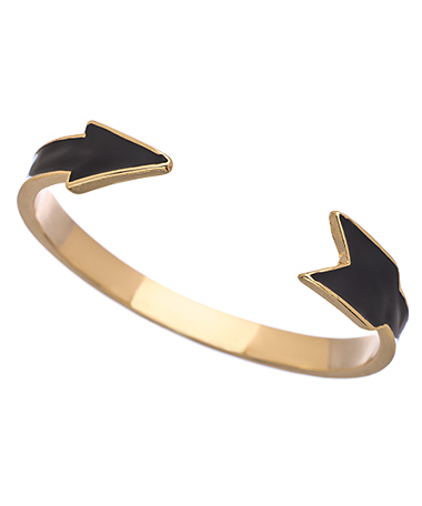 Blu Bijoux Gold and Black Enamel Arrow Cuff Bracelet