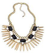 Blu Bijoux Ivory Spike Bib Necklace