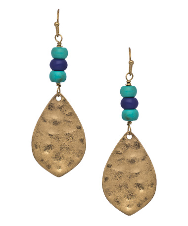 Blu Bijoux Beaded Gold Dangle Earrings
